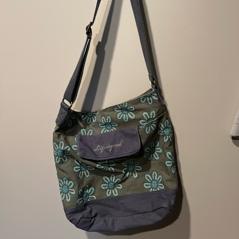 Life is good brand cloth tote.